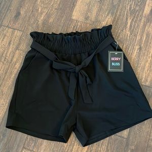 High-Waist Pull-On Black XL Shorts Berry Bliss